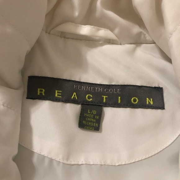 KENNETH COLE REACTION White Down/Feathers Quilted Puffer Vest Size L - Picture 4 of 7